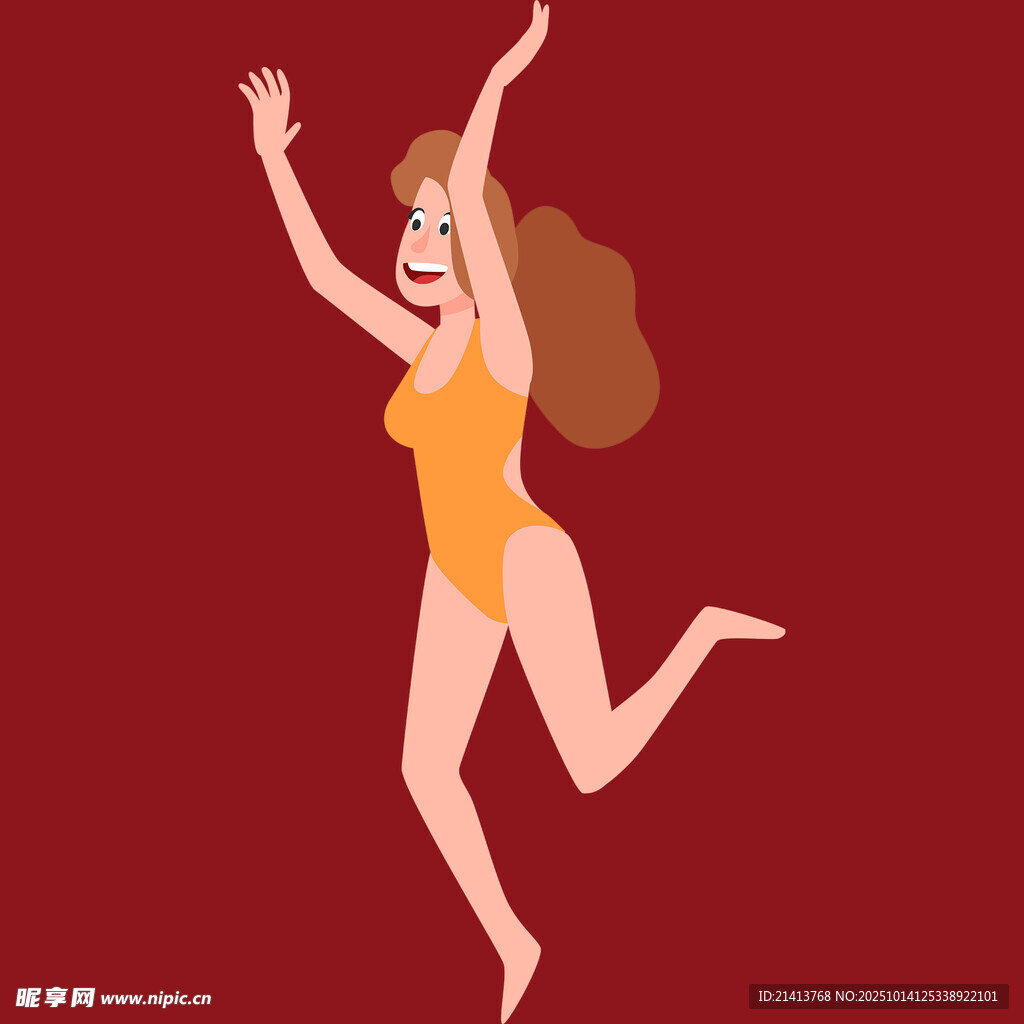 跳跃的活力女孩