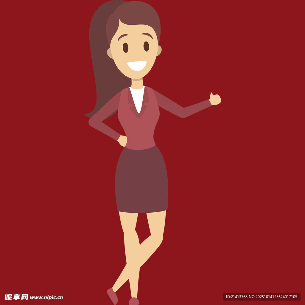 商务女士自信指引方向