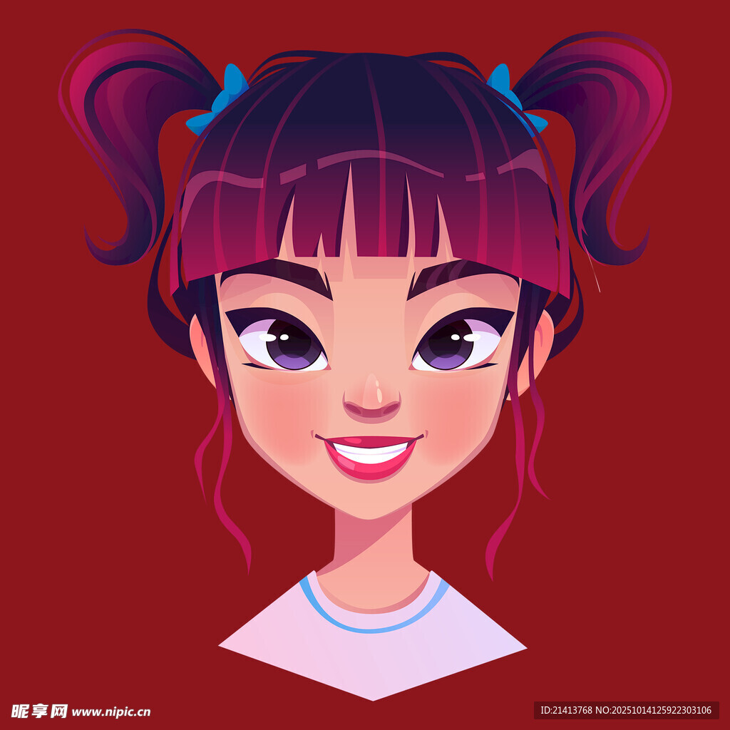 双马尾俏皮女孩头像