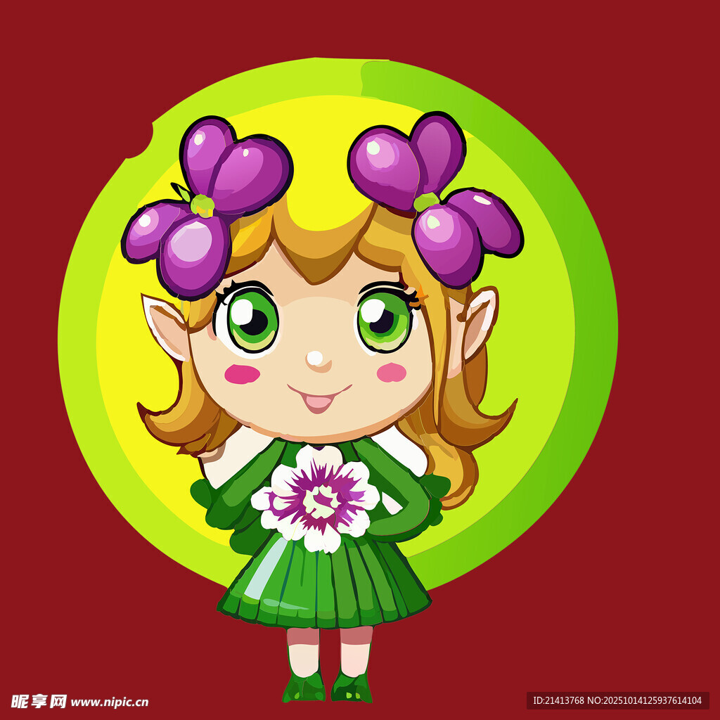 可爱花精灵女孩形象