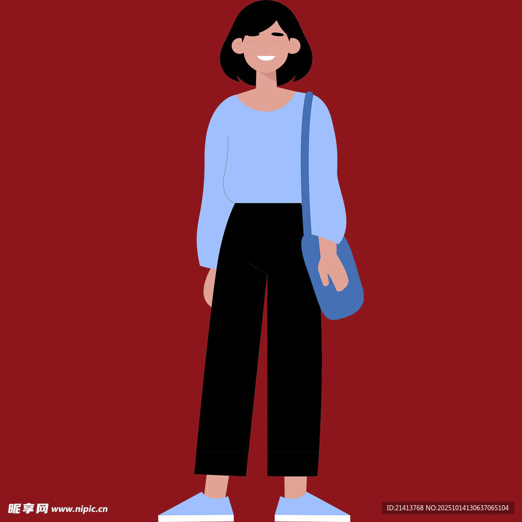简约风站立的时尚女性