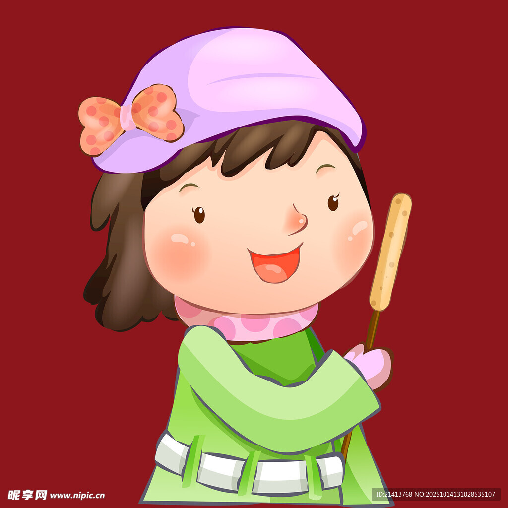 手持冰棍的可爱小女孩