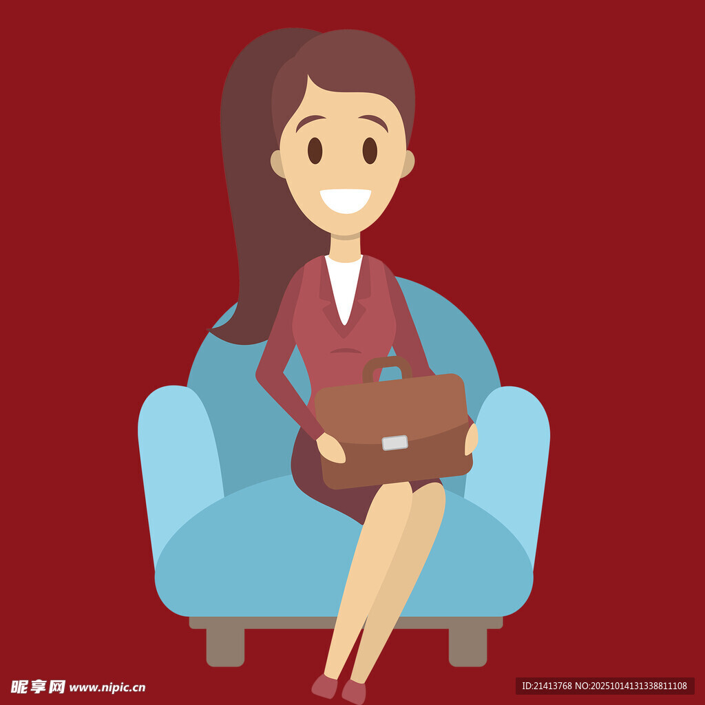 职场女性优雅坐于沙发