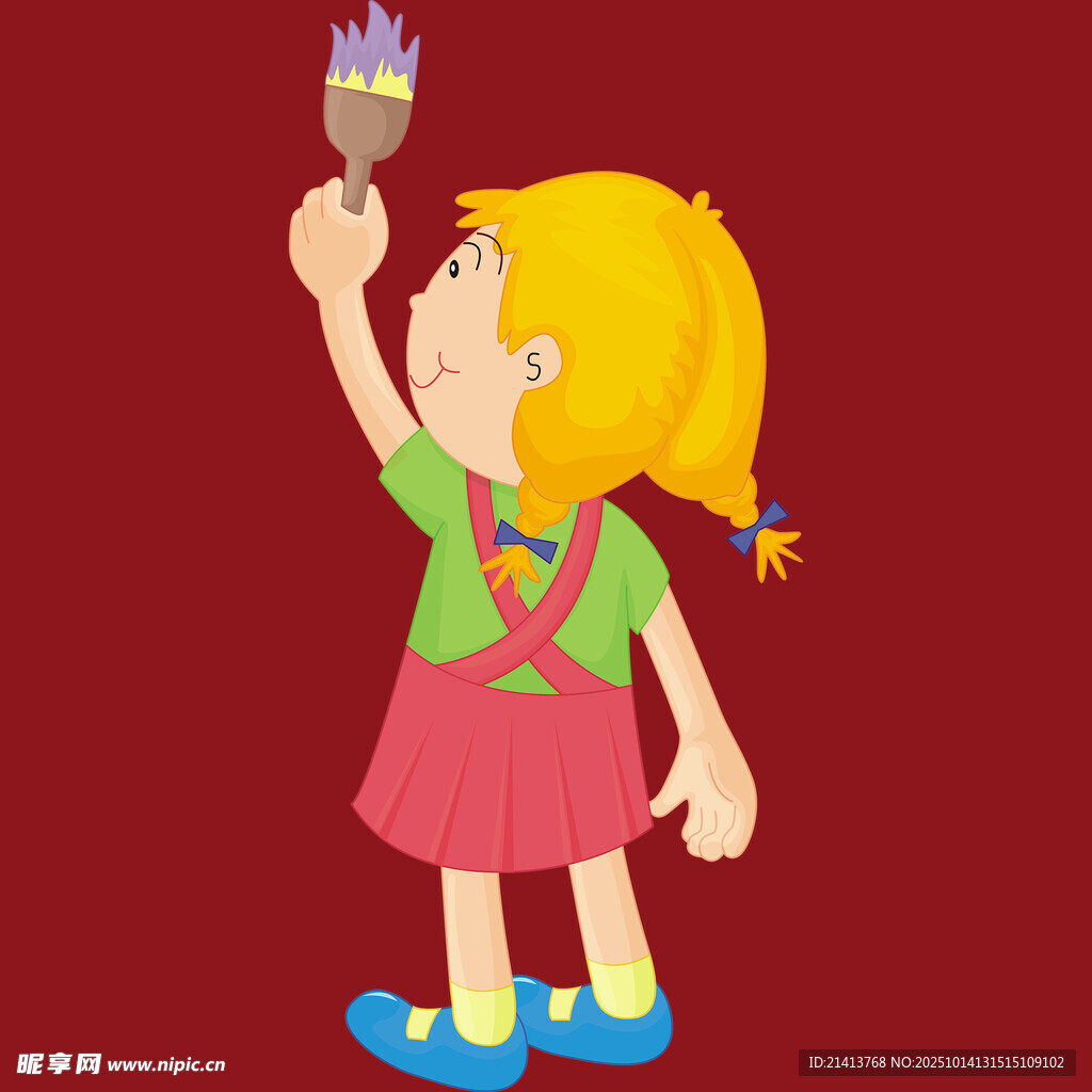 小女孩举着冰淇淋玩耍