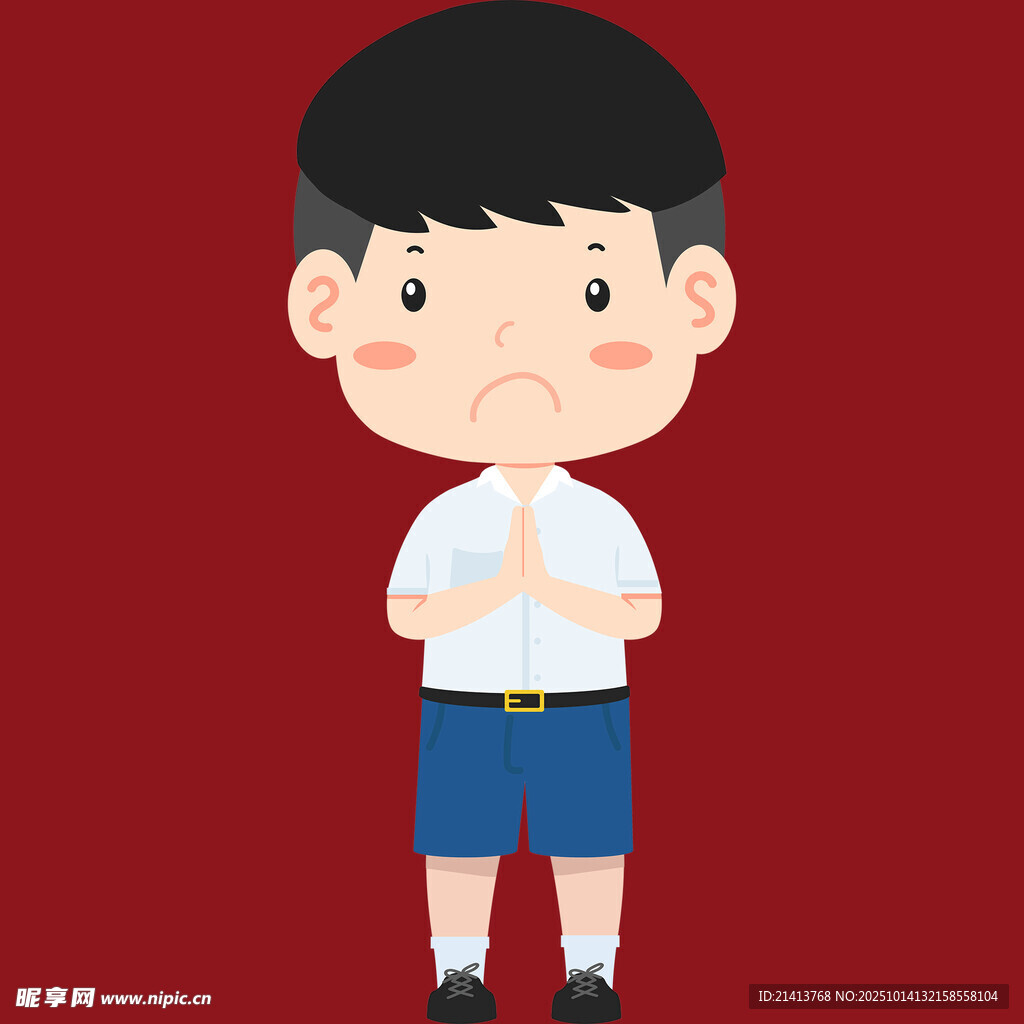 穿校服的可爱小男孩