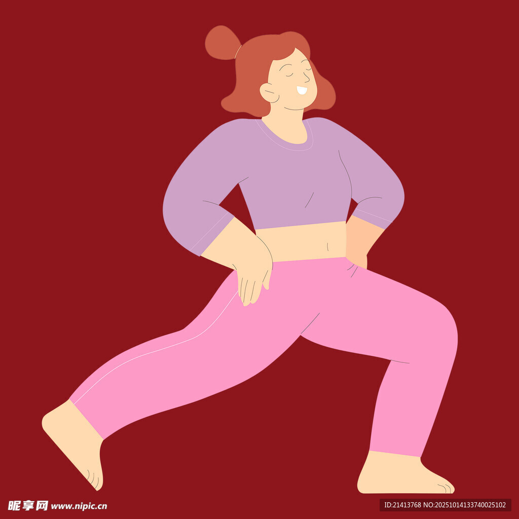 女士做伸展运动