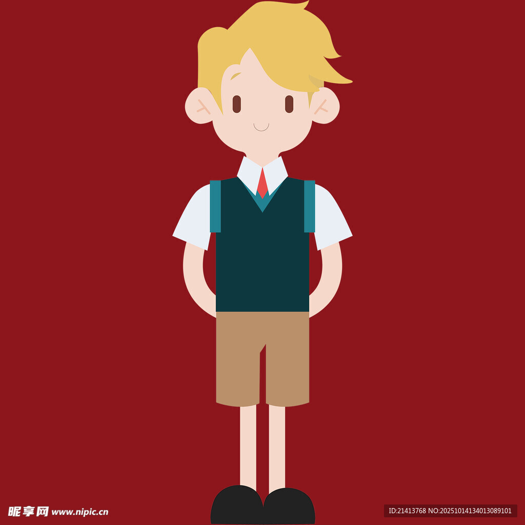 穿校服的金发男孩