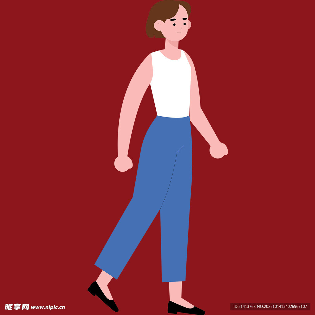 行走的时尚女性