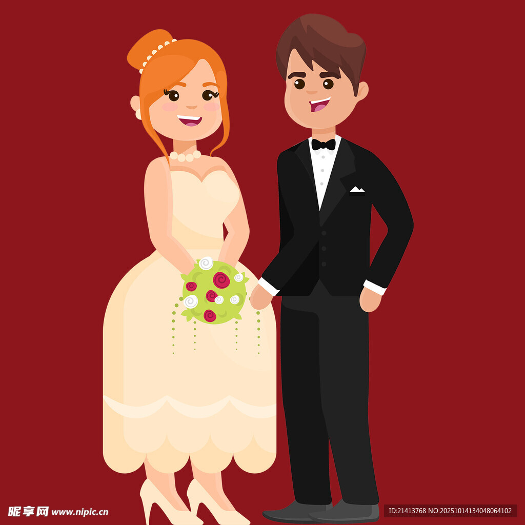 新婚夫妇甜蜜形象