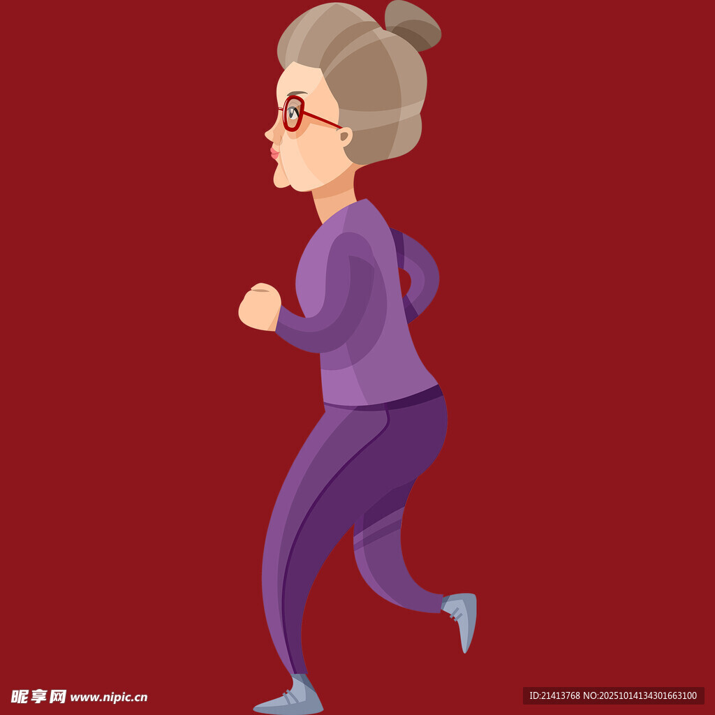 老年女性活力奔跑