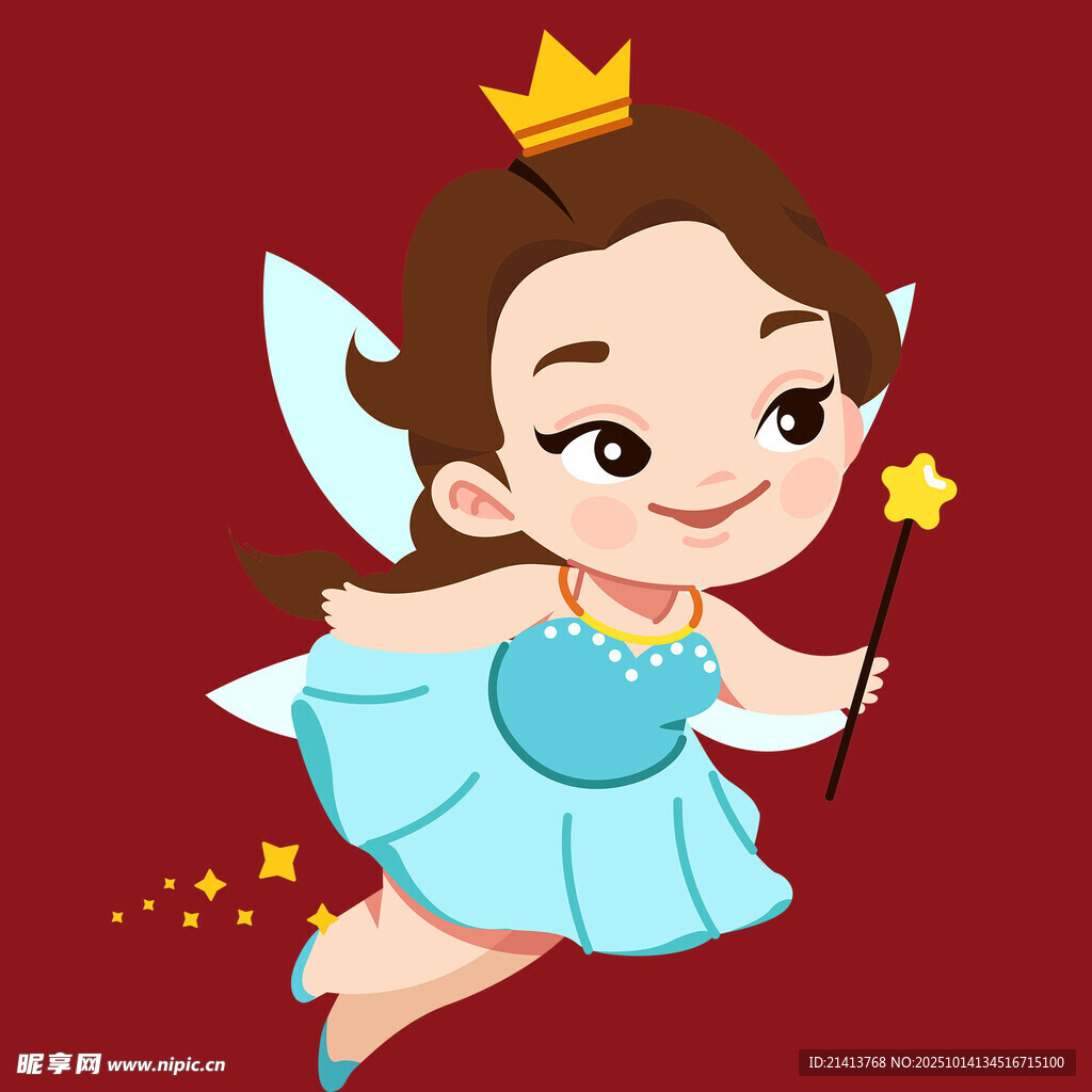 可爱小仙子挥舞魔法棒