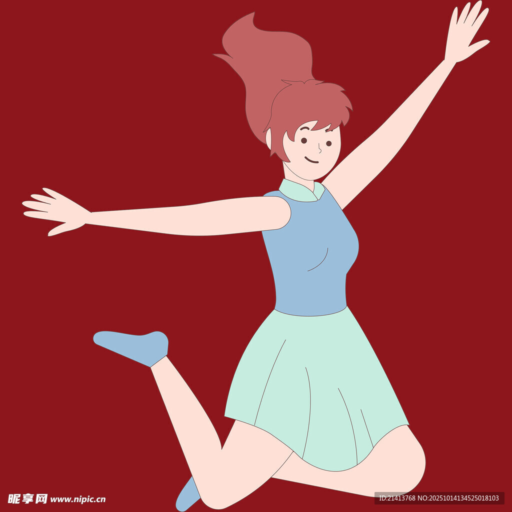 跳跃的快乐女孩