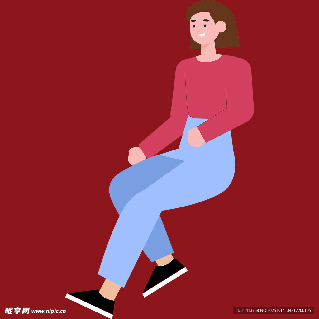 坐着的休闲女性形象