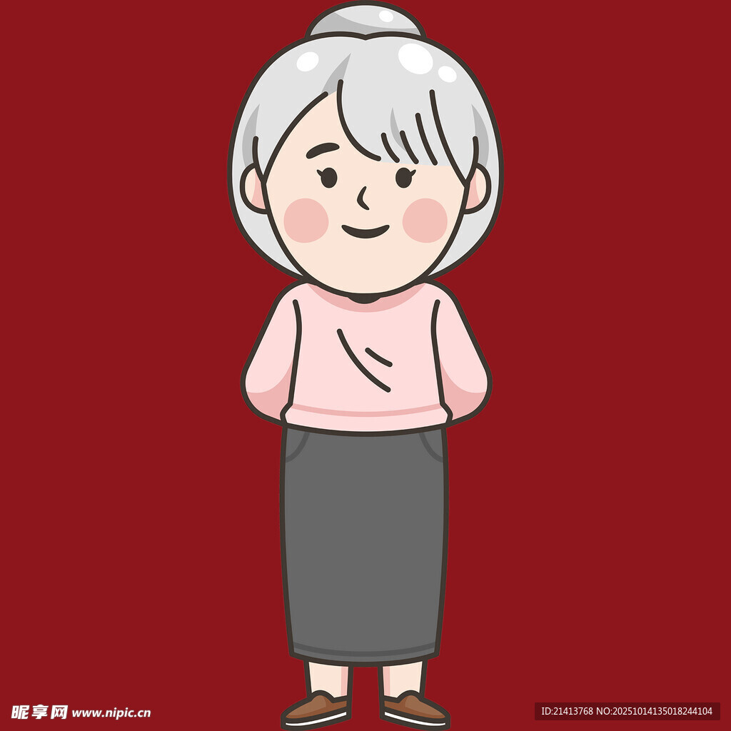 微笑的老年女性形象