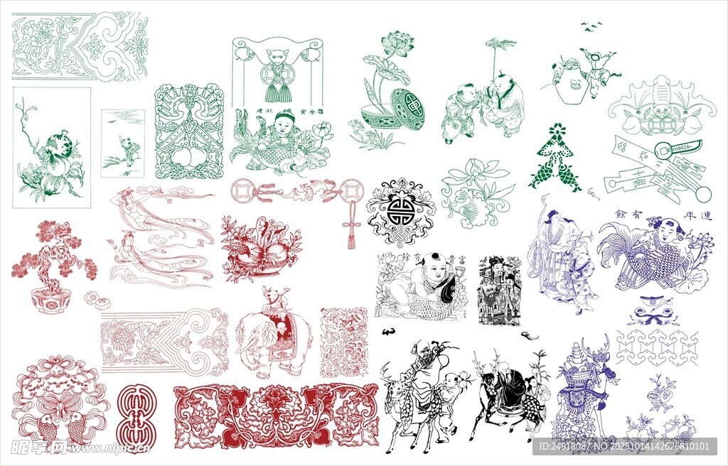 花纹 花边 传统图案装饰雕花 