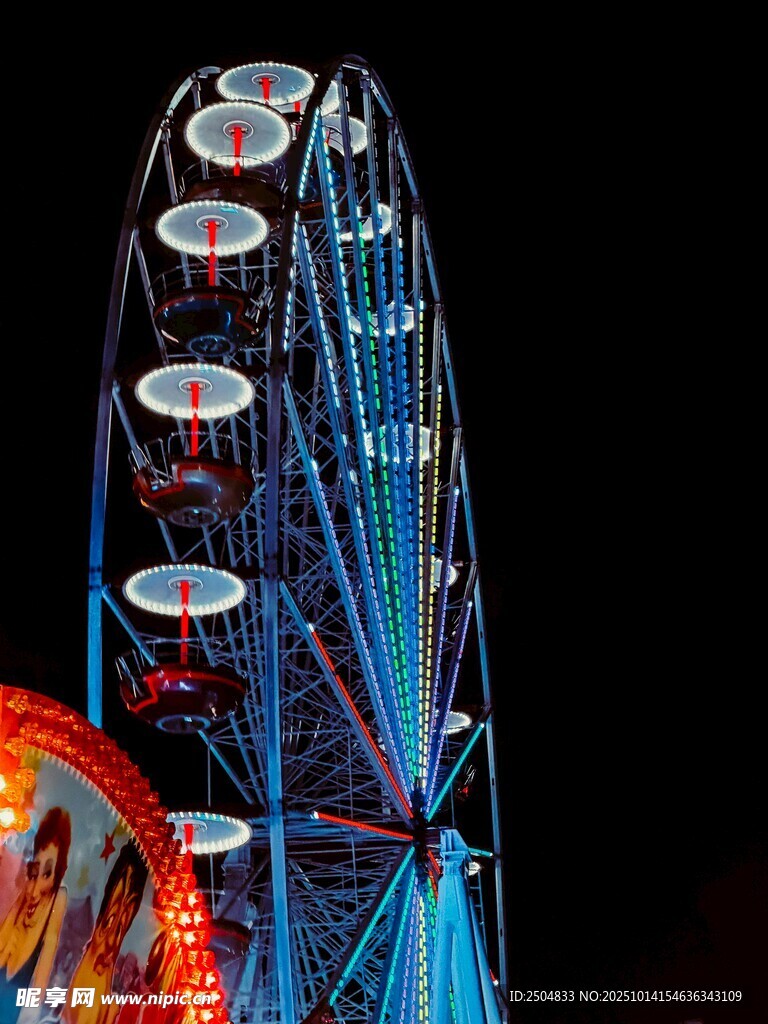 绚丽摩天轮夜景