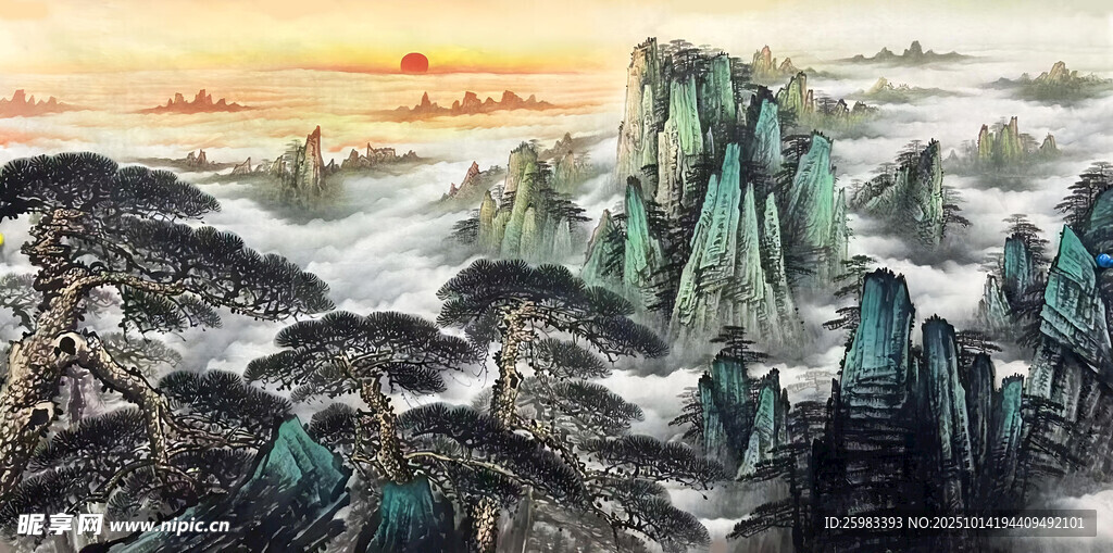 江山红日图