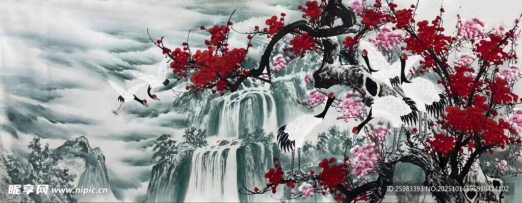 红梅傲雪图