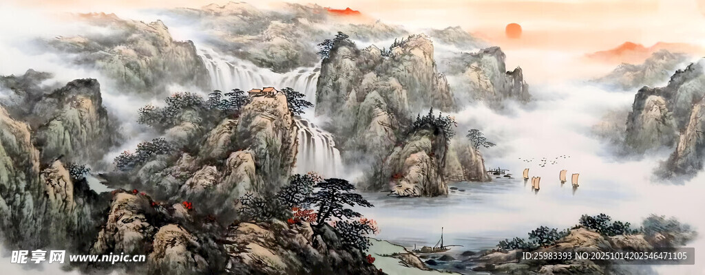 江山红日图