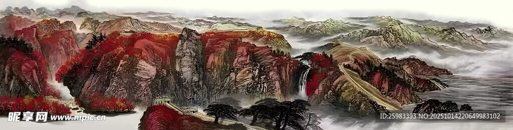 秋日山川图