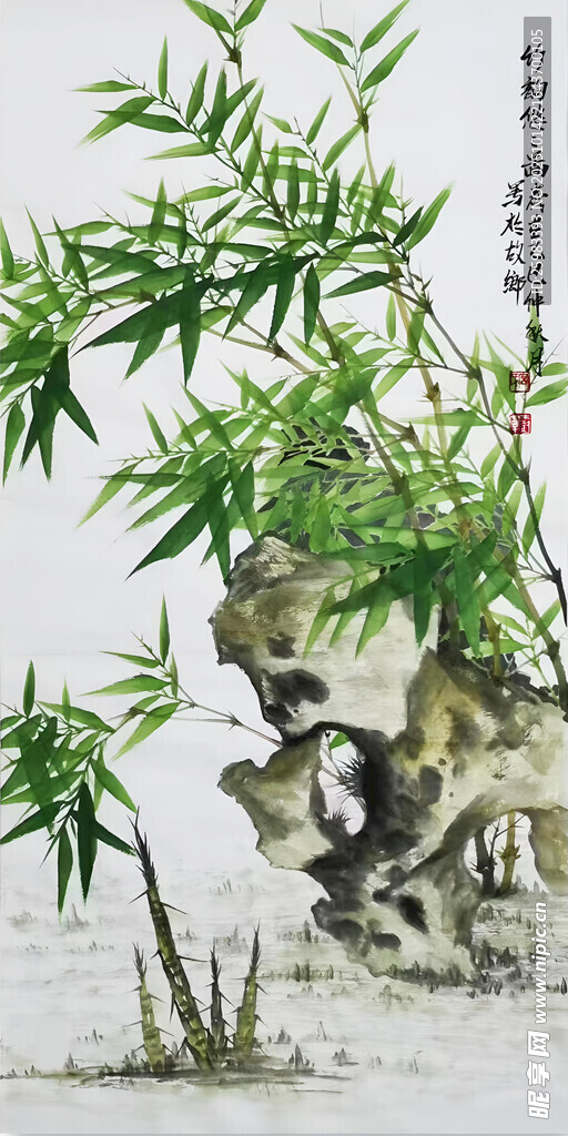 竹石图