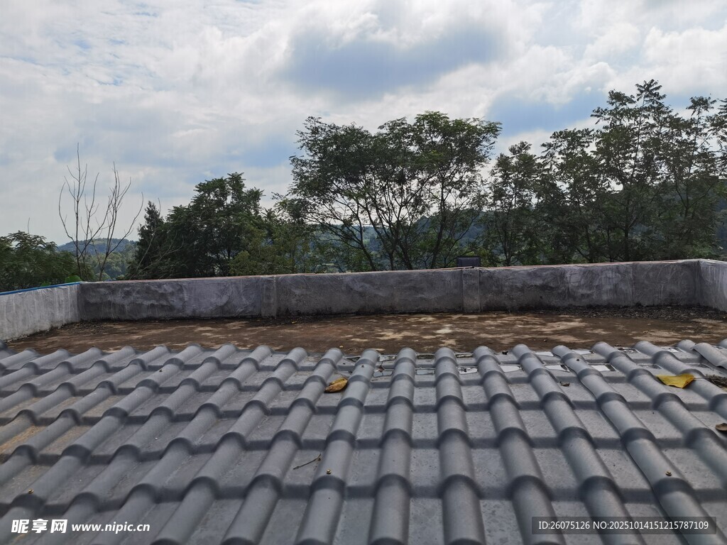 屋顶瓦片景观