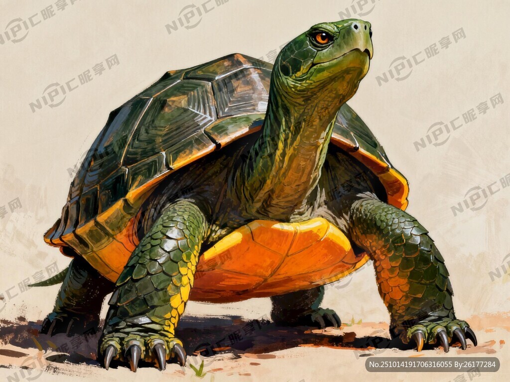 我要一直霸气的乌龟插画