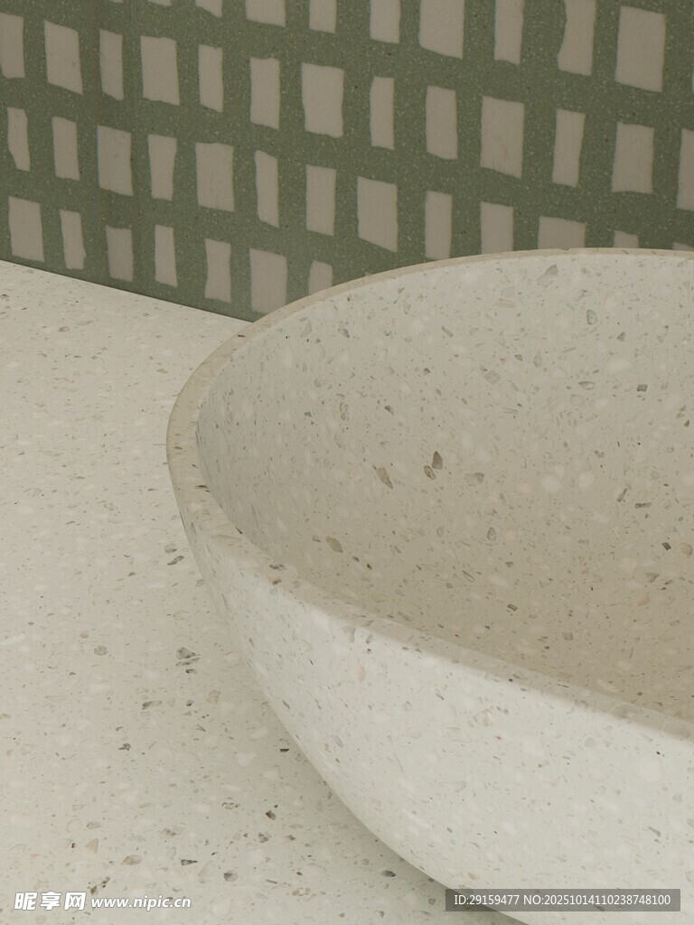 简约白色洗手盆特写