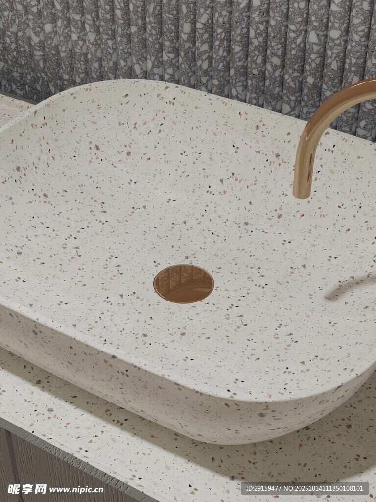 简约水磨石洗手盆设计