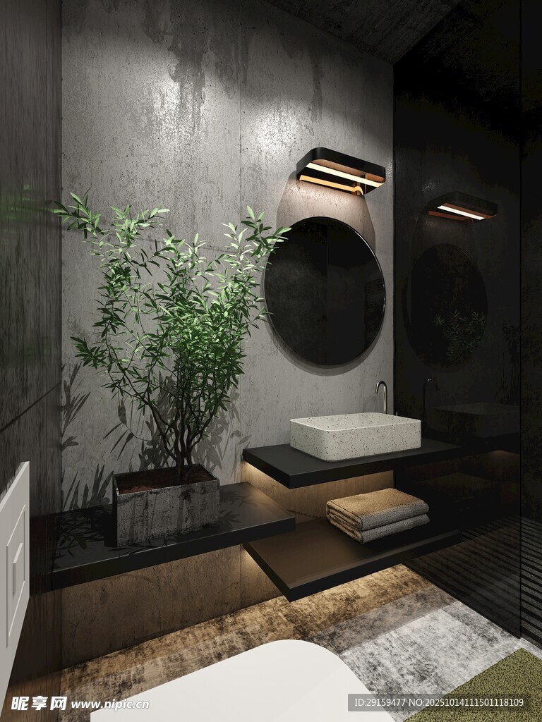 现代简约风浴室一角