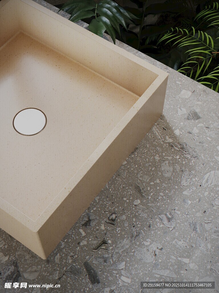 方形洗手盆特写