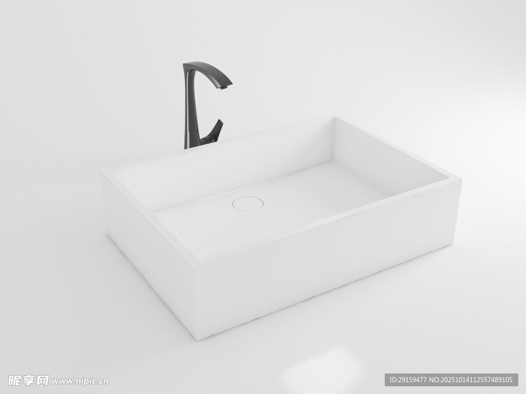 现代简约白色洗手盆