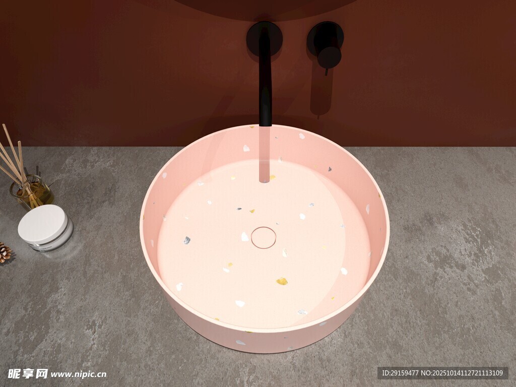 粉色洗手盆