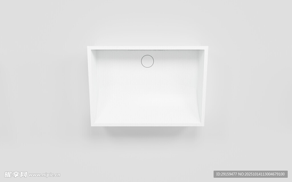 白色简约方形洗手盆
