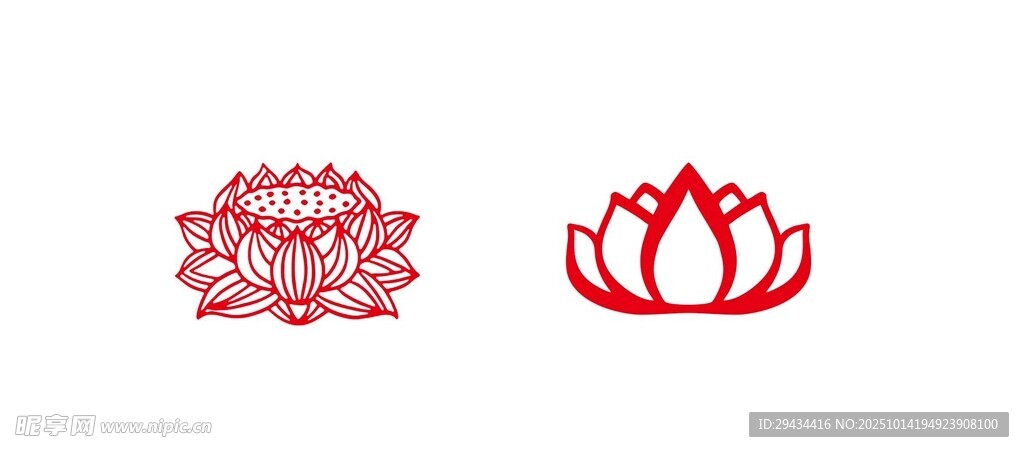 莲花线条印章  