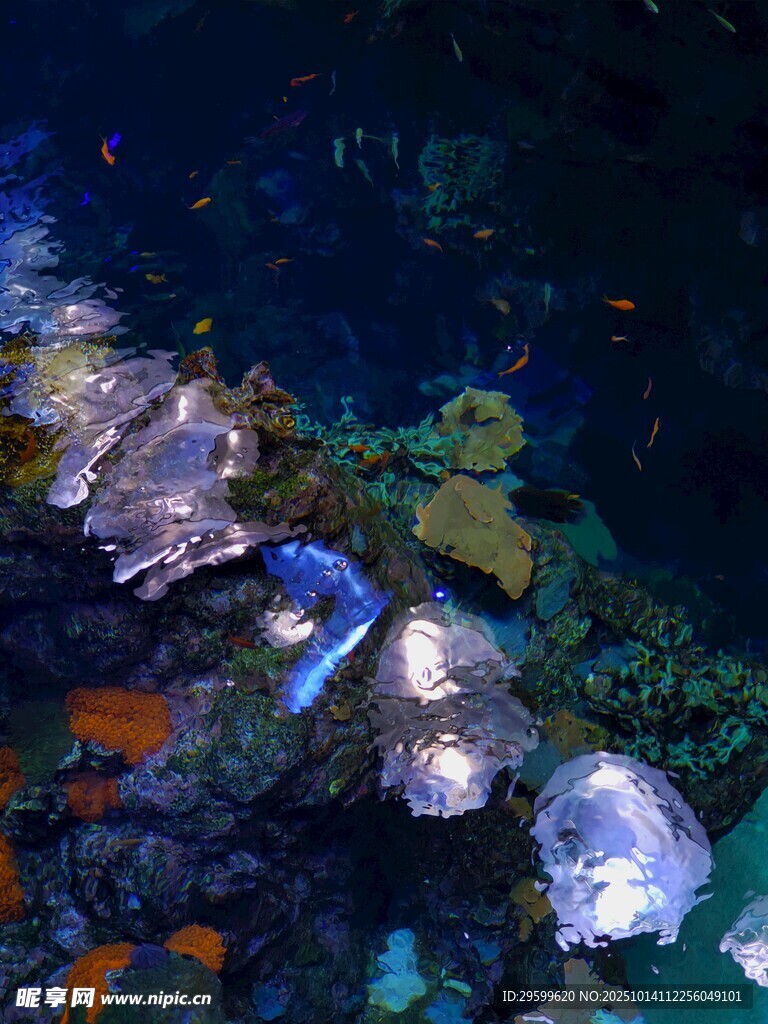 海底多彩珊瑚景观