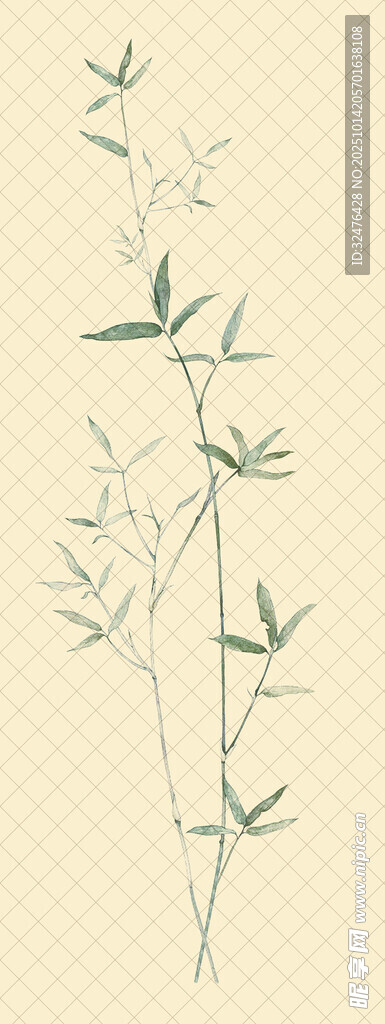 水墨风简约竹子插画
