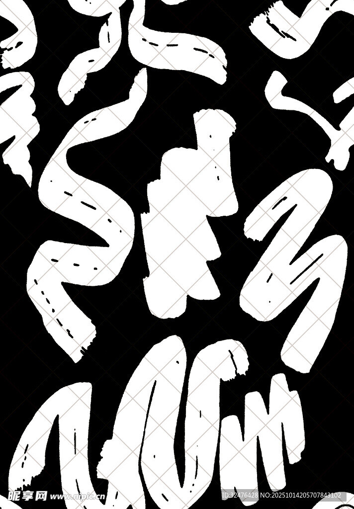 黑白抽象笔触图案