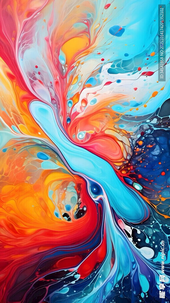 梦幻色彩抽象流体艺术