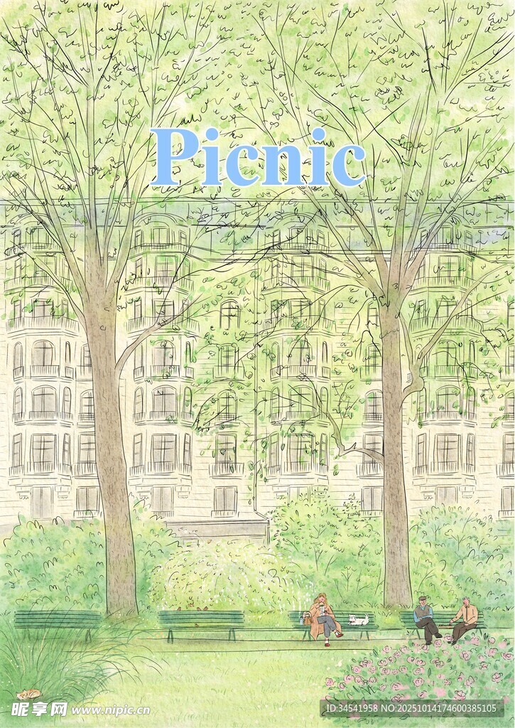 户外野餐场景