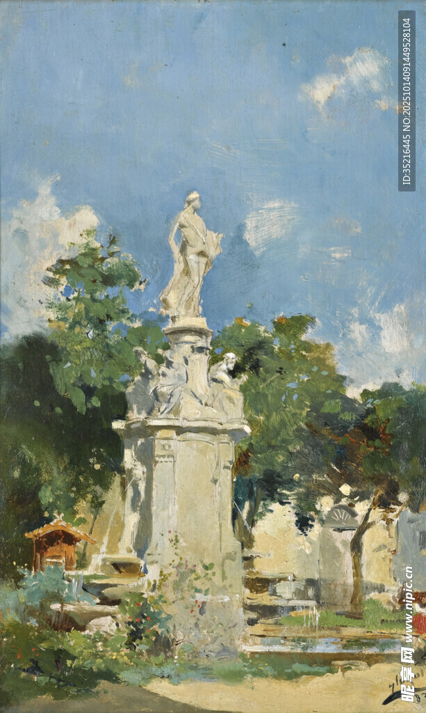 古典花园中的精美雕塑