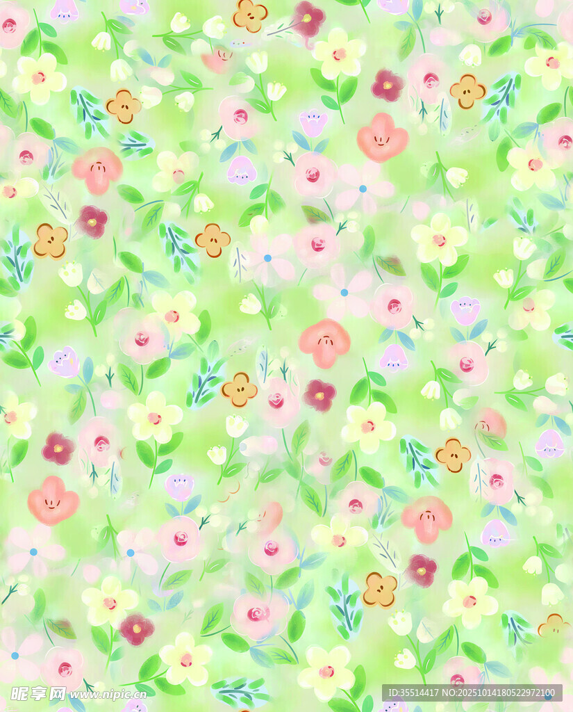 清新花卉图案背景
