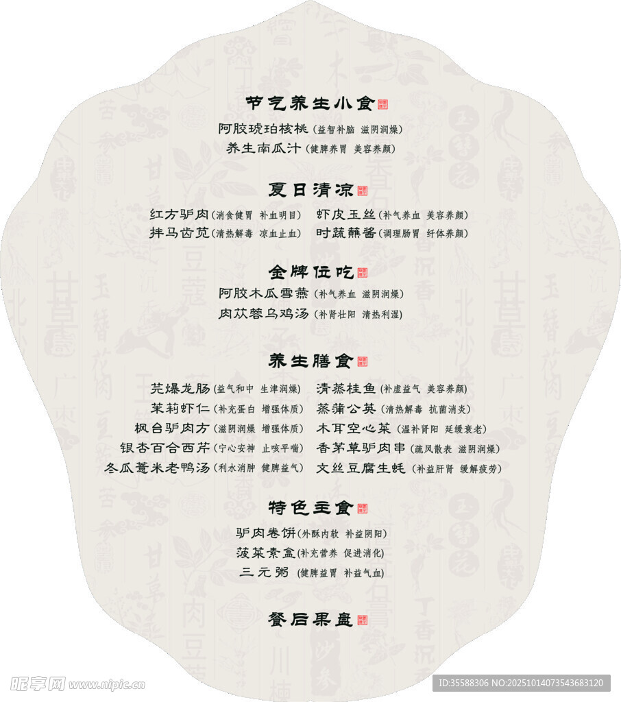 药膳菜单