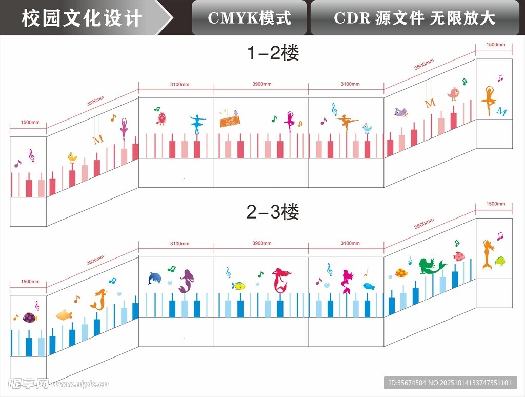 幼儿园楼梯文化墙  卡通楼梯