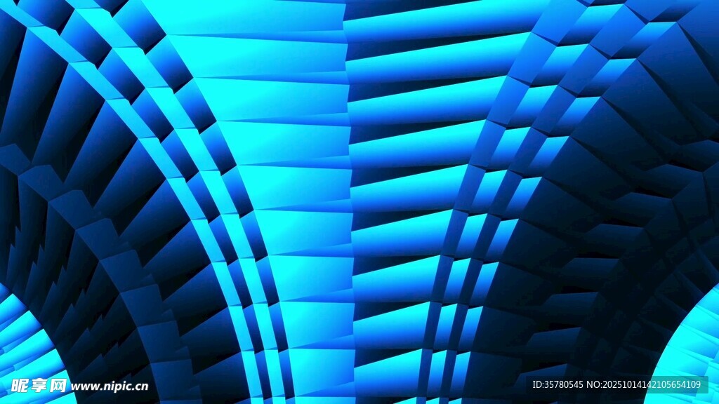 蓝色几何结构建筑纹理