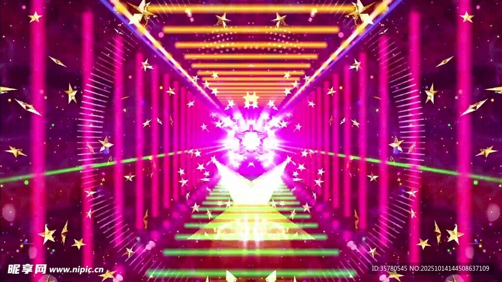 梦幻紫色灯光隧道