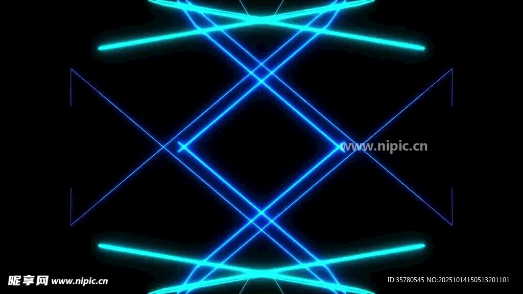炫彩蓝绿光线交织图案