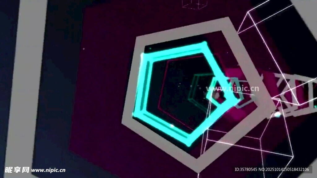 六边形科技风发光图形