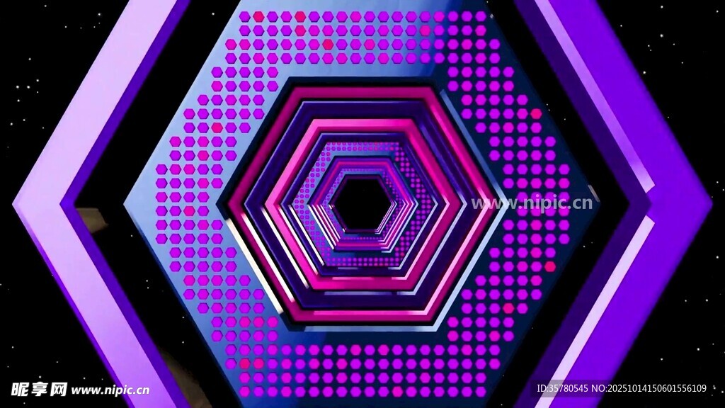 炫彩六边形科技感背景图