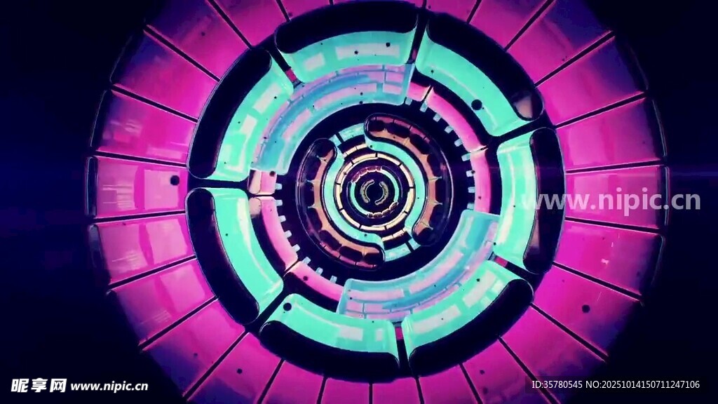 炫彩科技感圆形图案设计